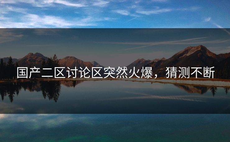 国产二区讨论区突然火爆，猜测不断